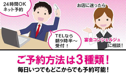 24時間365日、いつでも予約可能! どんな店がいいか困ったら、TELでコンシェルジュに相談