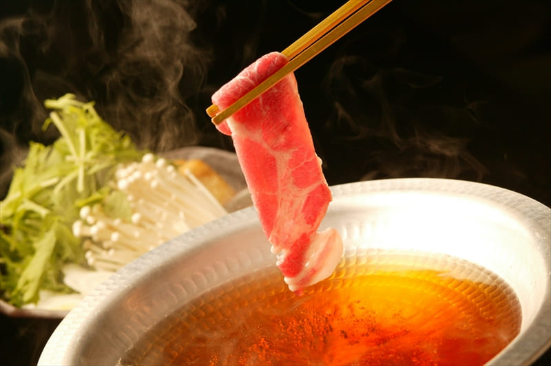 三元豚と水菜の梅しゃぶしゃぶ