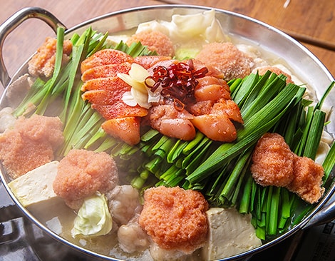 博多名物！スーパー明太子まみれもつ鍋